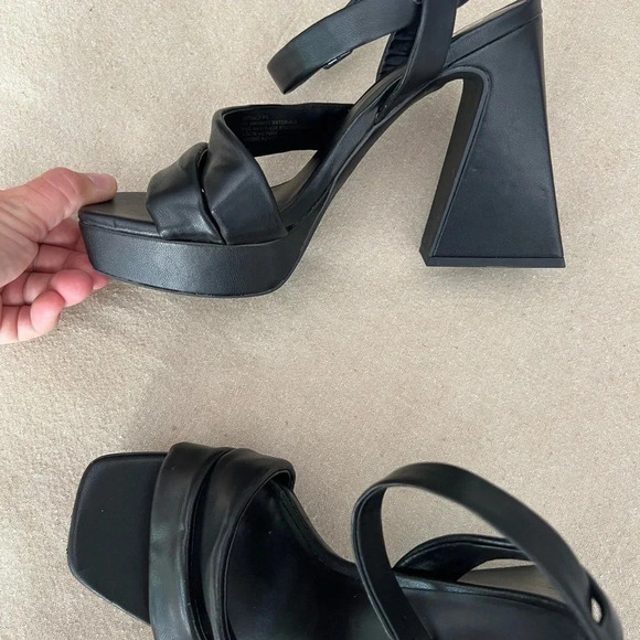 Abound Tracy Black Platform Heeled Sandal Size 8 - Picture 9 of 12